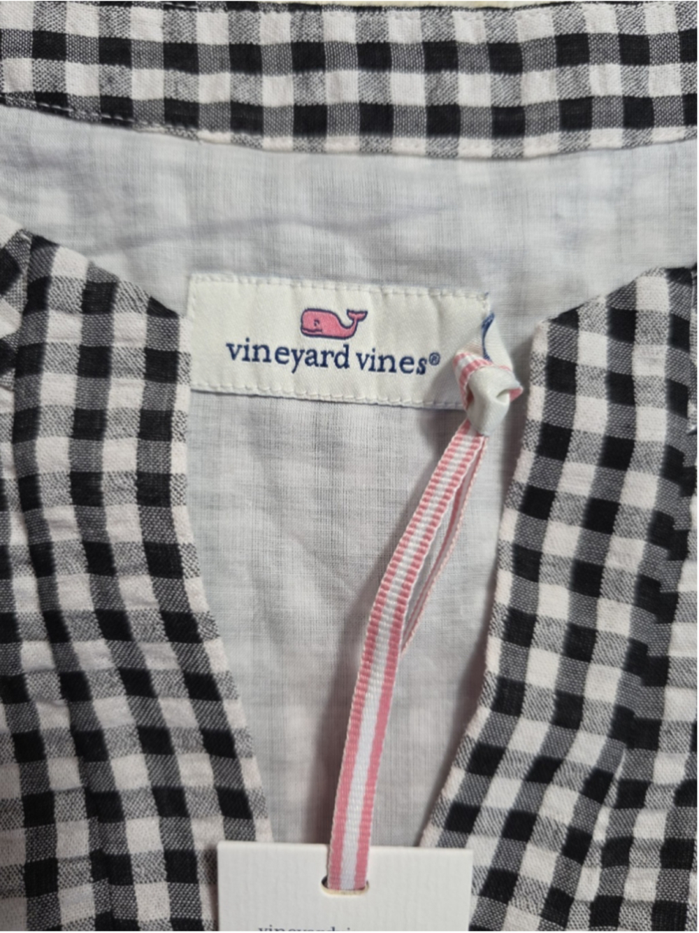 Vineyard Vines Gingham Seersucker Dress 10 Preppy Coastal Romantic NWT $148 - Picture 10 of 15